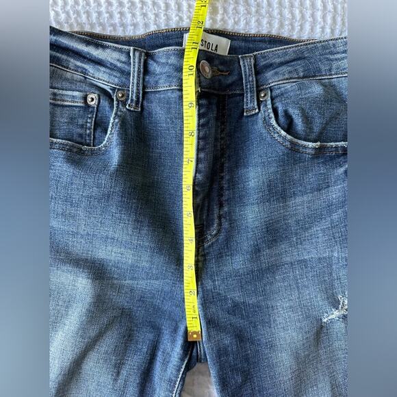 Pistola Skinny High Rise Distressed Knee Rip Jeans Size 27 - Picture 9 of 10